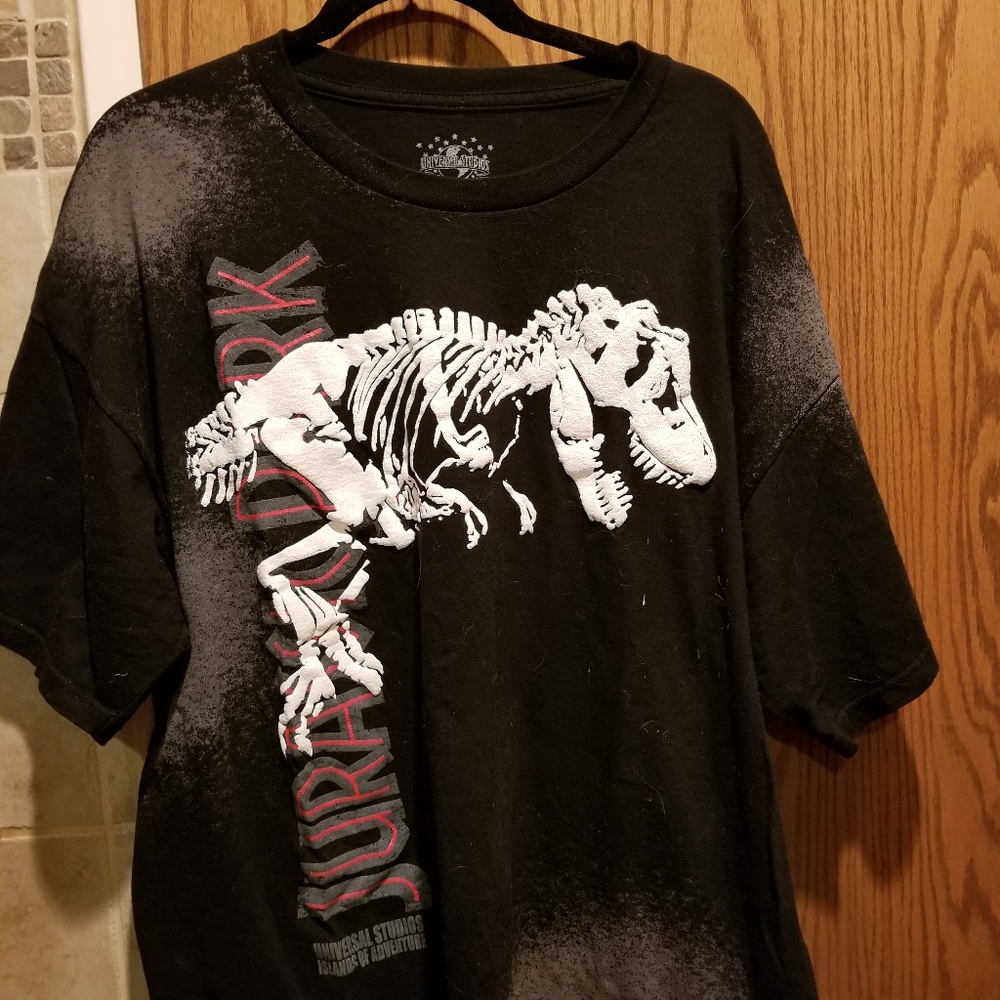 Jurassic Park T-Shirt 2XL, Black with Dinosaur